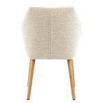 Armlehnenstuhl NICHOLAS Bouclé Stoff Moena: Creme - Einzelstuhl