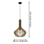 Pendelleuchte Velasco Stahl / Holzwerkstoff - 1-flammig - Beige