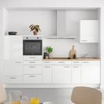Küchenzeile Low-Line Flash Kombi D Hochglanz Weiß - Breite: 300 cm - Ausrichtung links - Ohne Elektrogeräte