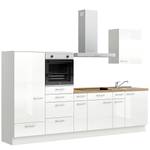 Küchenzeile Low-Line Flash Kombi D Hochglanz Weiß - Breite: 300 cm - Ausrichtung links - Ohne Elektrogeräte