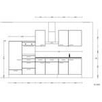 Küchenzeile Low-Line Easytouch Kombi D Dunkelblau - Breite: 330 cm - Ausrichtung links - Ohne Elektrogeräte