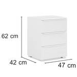 Comodino con frontale a vetro Monostar Bianco alpino - Altezza: 62 cm - Set da 1