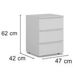 Table de chevet Monostar Blanc alpin - Hauteur : 62 cm - Lot de 2