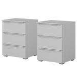 Table de chevet Monostar Gris soie - Hauteur : 62 cm - Lot de 2