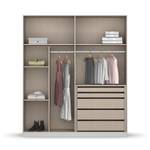 Armoire à portes battantes Monostar Gris métallisé - Largeur : 181 cm - Premium