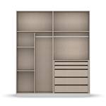 Armoire à portes battantes Monostar Gris métallisé - Largeur : 181 cm - Premium