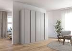 Armoire à portes battantes Monostar Gris soie - Largeur : 226 cm - Basic