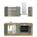 Küchenzeile Low-Line Cascada Variante B Mintgrau - Breite: 210 cm - Ausrichtung rechts - Ohne Elektrogeräte
