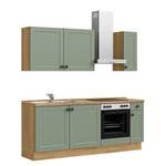 Küchenzeile Low-Line Cascada Variante B Mintgrau - Breite: 210 cm - Ausrichtung rechts - Ohne Elektrogeräte
