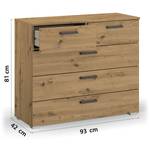 Kast Florenz met 5 lades Eikenhoutlook Artisan