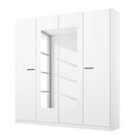 Armoire à portes battantes Florenz Blanc alpin - Largeur : 181 cm - Avec portes miroir