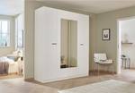 Armoire à portes battantes Florenz Blanc alpin - Largeur : 181 cm - Avec portes miroir