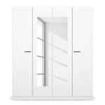 Armoire à portes battantes Florenz Blanc alpin - Largeur : 181 cm - Avec portes miroir