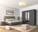 Schlafzimmer-Set Florenz mit 160er Bett Graumetallic - Breite: 226 cm - Mit Spiegeltür/-en