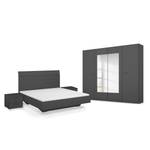Schlafzimmer-Set Florenz mit 160er Bett Graumetallic - Breite: 226 cm - Mit Spiegeltür/-en