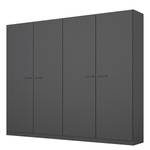 Armoire à portes battantes Florenz Gris métallisé - Largeur : 226 cm - Sans portes miroir