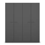 Armoire à portes battantes Florenz Gris métallisé - Largeur : 181 cm - Sans portes miroir