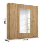 Drehtürenschrank Florenz Eiche Artisan Dekor - Breite: 181 cm - Mit Spiegeltür/-en