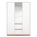 Armadio con anta a specchio Nidda Bianco alpino / Effetto quercia Artisan - Larghezza: 136 cm