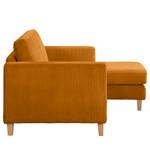 Ecksofa MAISON 1-Sitzer mit Longchair Cordstoff Poppy: Bernstein - Longchair davorstehend rechts