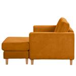 Ecksofa MAISON 1-Sitzer mit Longchair Cordstoff Poppy: Bernstein - Longchair davorstehend rechts