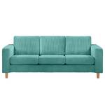 3-Sitzer Sofa MAISON Cordstoff Poppy: Türkis - Ohne Schlaffunktion