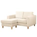 Ecksofa MAISON 1-Sitzer mit Longchair Cordstoff Poppy: Creme - Longchair davorstehend links