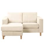 Ecksofa MAISON 1-Sitzer mit Longchair Cordstoff Poppy: Creme - Longchair davorstehend links