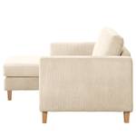 Ecksofa MAISON 1-Sitzer mit Longchair Cordstoff Poppy: Creme - Longchair davorstehend links