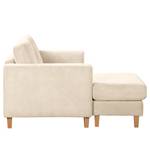 Ecksofa MAISON 1-Sitzer mit Longchair Cordstoff Poppy: Creme - Longchair davorstehend links