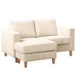 Ecksofa MAISON 1-Sitzer mit Longchair Cordstoff Poppy: Creme - Longchair davorstehend links