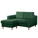 Ecksofa MAISON 1-Sitzer mit Longchair Cordstoff Poppy: Tannengrün - Longchair davorstehend links