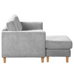 Ecksofa MAISON 2-Sitzer mit Longchair Webstoff - Cordstoff Poppy: Hellgrau - Longchair davorstehend links