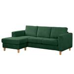 Ecksofa MAISON 2-Sitzer mit Longchair Webstoff - Cordstoff Poppy: Tannengrün - Longchair davorstehend links