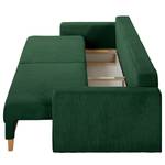 3-Sitzer Sofa MAISON Cordstoff Poppy: Tannengrün - Mit Schlaffunktion