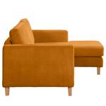 Ecksofa MAISON 2-Sitzer mit Longchair Webstoff - Cordstoff Poppy: Bernstein - Longchair davorstehend rechts