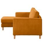 Ecksofa MAISON 2-Sitzer mit Longchair Webstoff - Cordstoff Poppy: Bernstein - Longchair davorstehend links