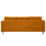 Ecksofa MAISON 2-Sitzer mit Longchair Webstoff - Cordstoff Poppy: Bernstein - Longchair davorstehend links