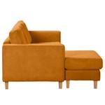 Ecksofa MAISON 2-Sitzer mit Longchair Webstoff - Cordstoff Poppy: Bernstein - Longchair davorstehend links