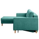 Ecksofa MAISON mit Schlaffunktion Cordstoff Poppy: Türkis - Longchair davorstehend links