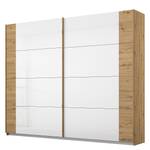 Armadio con ante scorrevoli Artemis Vetro - Bianco / Effetto quercia Artisan - Larghezza: 226 cm