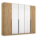 Armoire à portes battantes Artemis Verre - Blanc / Imitation chêne Artisan - Largeur : 226 cm