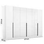 Armoire à portes battantes Artemis Verre - Blanc / Blanc alpin - Largeur : 271 cm