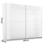 Armoire à portes coulissantes Artemis Verre - Blanc / Blanc alpin - Largeur : 226 cm