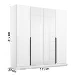 Armoire à portes battantes Artemis Verre - Blanc / Blanc alpin - Largeur : 181 cm