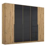 Armoire à portes battantes Artemis Verre - Graphite / Imitation chêne Artisan - Largeur : 226 cm