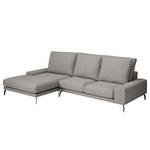 Ecksofa Penda mit Longchair Strukturstoff Luela: Graphit - Longchair davorstehend links