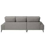 Ecksofa Penda mit Longchair Strukturstoff Luela: Graphit - Longchair davorstehend links