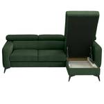 Divano angolare con chaise longue Nonza Tessuto Cieli: Verde scuro - Longchair preimpostata a destra