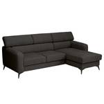 Ecksofa Nonza mit Longchair Webstoff Cieli: Anthrazit - Longchair davorstehend rechts